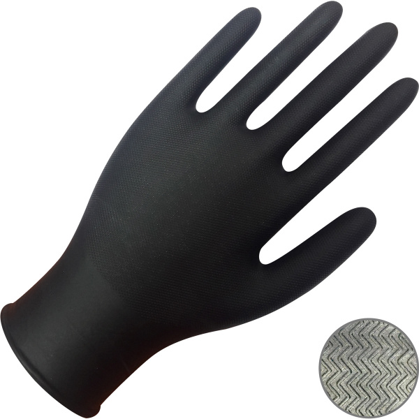 Guantes de nitrilo negro talla XXL caja 50 Uds